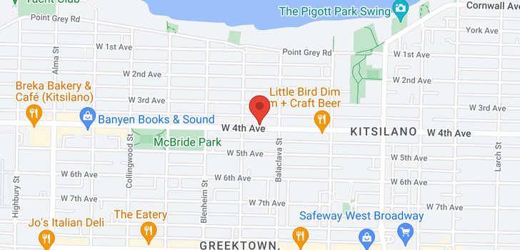 map of 306 3161 W 4TH AVENUE